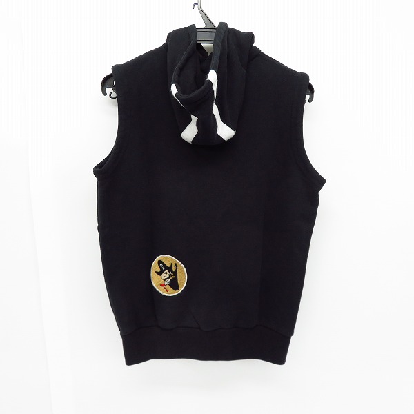 実際に弊社で買取させて頂いたHYDROGEN/ハイドロゲン スカルワッペン ノースリーブ ジップアップパーカー/ベスト Sの画像 1枚目