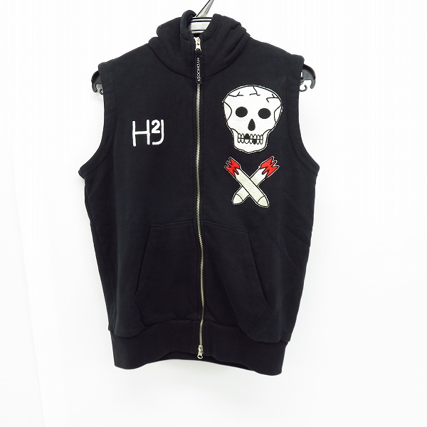 実際に弊社で買取させて頂いたHYDROGEN/ハイドロゲン スカルワッペン ノースリーブ ジップアップパーカー/ベスト S
