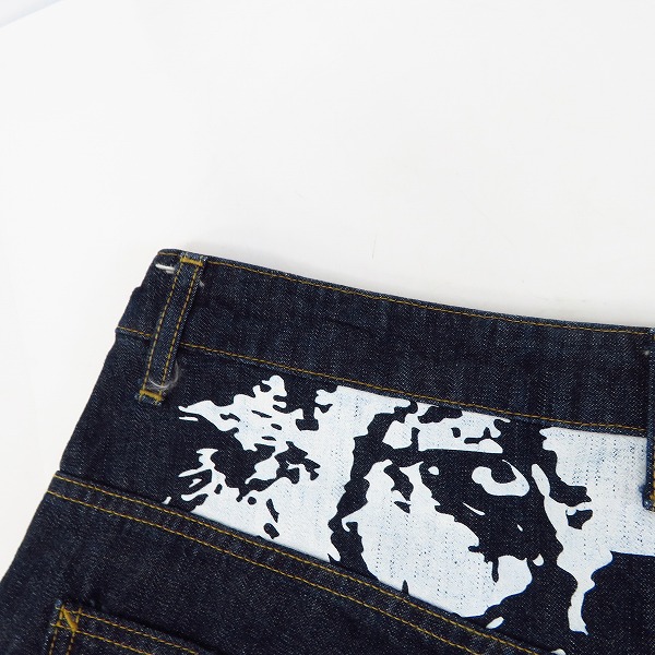 実際に弊社で買取させて頂いたBackChannel/バックチャンネル デニムパンツ/ハーフパンツ ゴーストライオンプリント/Mの画像 7枚目