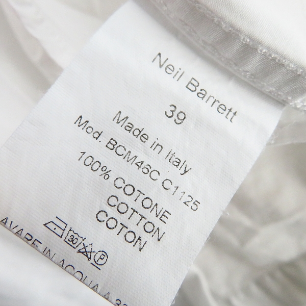 実際に弊社で買取させて頂いたNeil Barrett/ニールバレット 切替長袖ドレスシャツ/39の画像 4枚目
