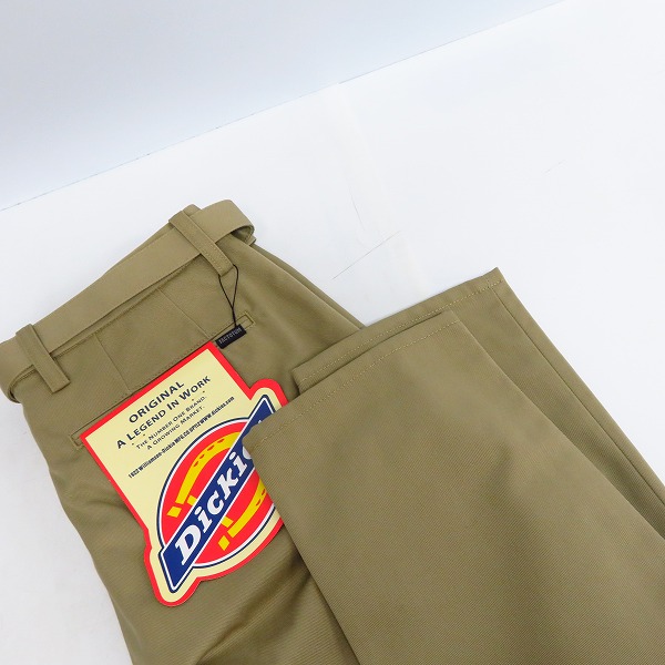 実際に弊社で買取させて頂いた【未使用】FACTOTUM×DICKIES/ファクトタム×ディッキーズ 1タックロングベルトチノスラックス BEIGE/09050136/46の画像 7枚目