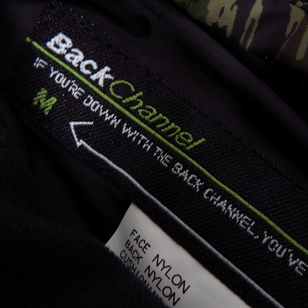 実際に弊社で買取させて頂いたBack Channel/バックチャンネル MA-1/フライトジャケット リバーシブル ゴーストライオンカモ ブラック/Mの画像 7枚目