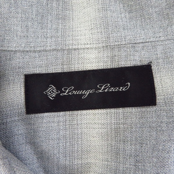 実際に弊社で買取させて頂いた【未使用】Lounge Lizard/ラウンジリザード OMBRAY CHECK SHIRTS/オンブレチェックシャツ L.GRY/BEG/4256/2の画像 2枚目