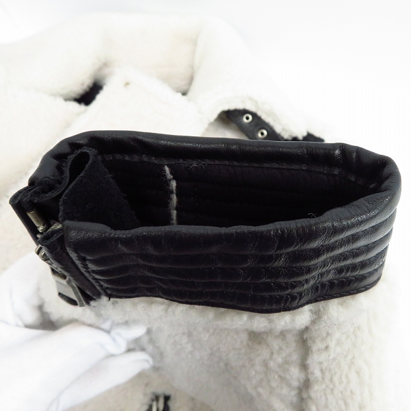 実際に弊社で買取させて頂いたDIESEL BLACK GOLD/ディーゼル ブラック ゴールド ムートン レザー ジャケット/38の画像 6枚目