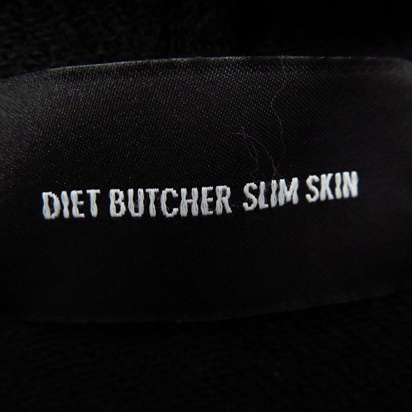 実際に弊社で買取させて頂いたDIET BUTCHER SLIM SKIN/ダイエットブッチャースリムスキン 17AW 英字 刺繍 半袖プルオーバーパーカーの画像 2枚目