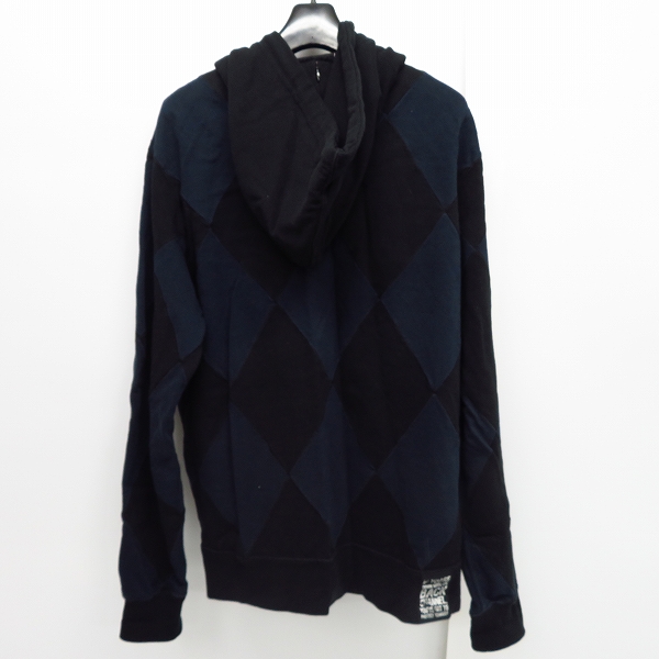 実際に弊社で買取させて頂いたBackChannel/バックチャンネル ジップアップパーカー ダイヤチェック ブラック/ネイビー Lの画像 1枚目