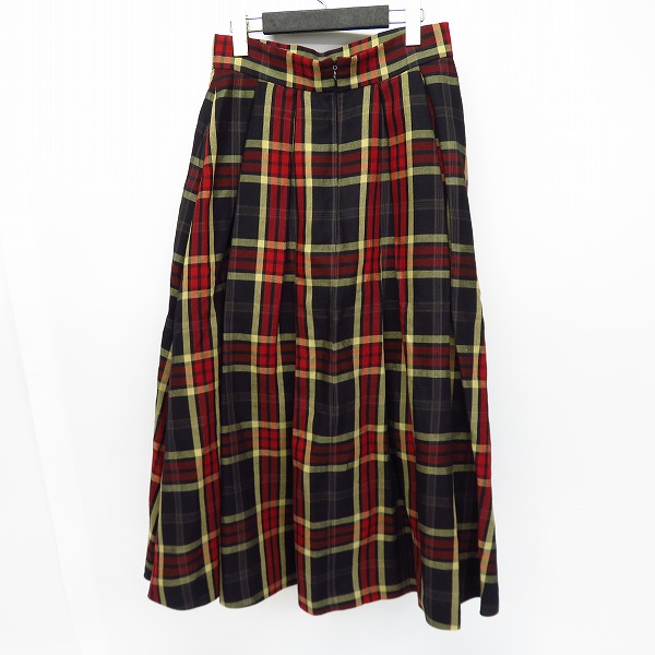 実際に弊社で買取させて頂いたHYSTERICS/ヒステリックス チェック タックロングスカート 05191AK01/Mの画像 1枚目