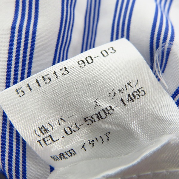 実際に弊社で買取させて頂いたBARBA×BARNEYS NEWYORK/バルバ×バーニーズニューヨーク ストライプ柄 ドレスシャツ/39の画像 4枚目
