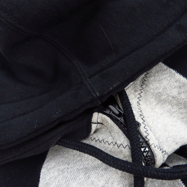 実際に弊社で買取させて頂いたBackChannel/バックチャンネル ジップアップパーカー ダイヤチェック ブラック/グレー Lの画像 5枚目