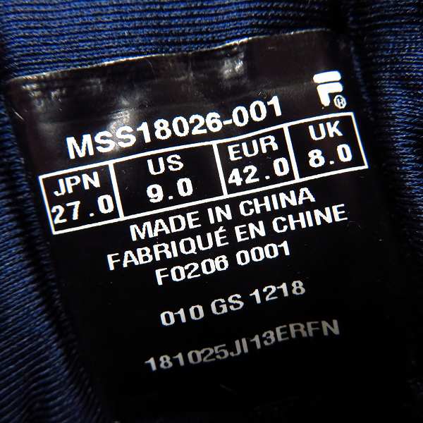 実際に弊社で買取させて頂いたFILA/フィラ 19SS SPAGHETTI/スパゲティー スニーカー F0206-0001/27の画像 5枚目