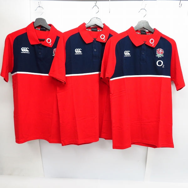 実際に弊社で買取させて頂いた【未使用】canterbury/カンタベリー England Rugby ポロシャツ M,Lサイズ 6点セットの画像 1枚目