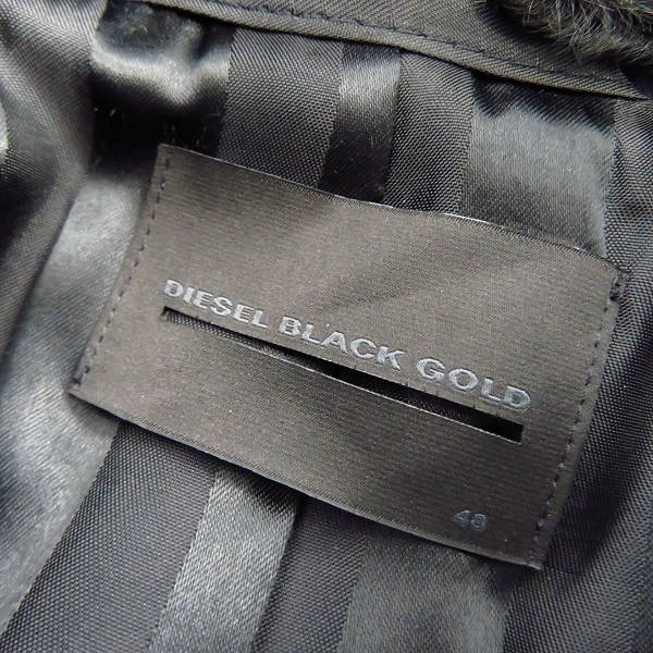 実際に弊社で買取させて頂いたDIESEL BLACK GOLD/ディーゼル ブラック ゴールド 襟 ファー Pコート/48の画像 2枚目