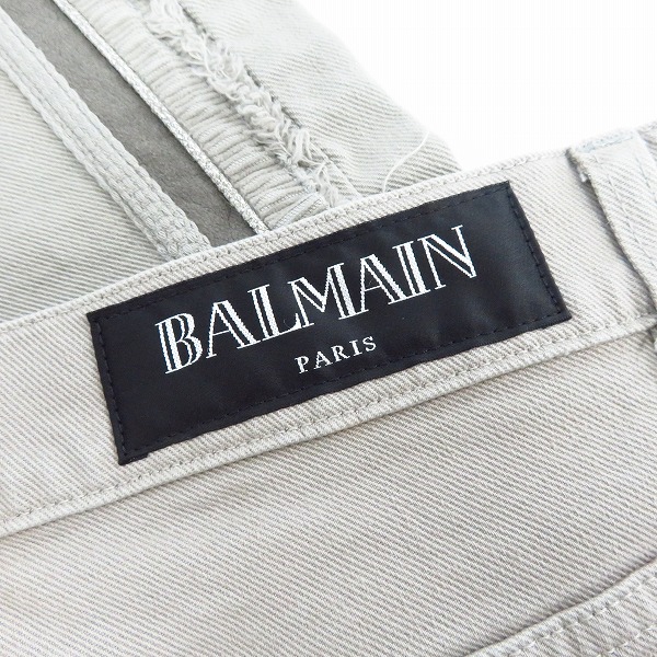 実際に弊社で買取させて頂いたBALMAIN/バルマン ラインデニムパンツ ボタンフライ 27の画像 2枚目