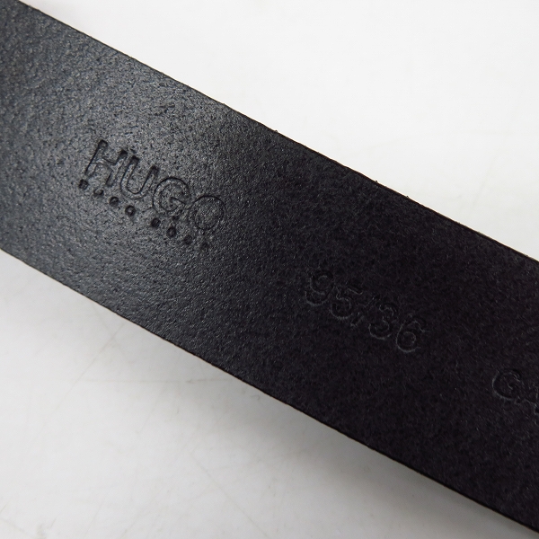 実際に弊社で買取させて頂いたHUGO BOSS/ヒューゴボス ベルト レザー/革 ブラック 95/36の画像 3枚目