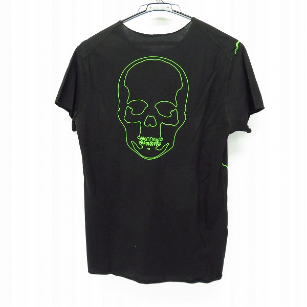 実際に弊社で買取させて頂いたlucien pellat-finet/ルシアンペラフィネ エレクトリック スカルTシャツ ブラック XSの画像 1枚目