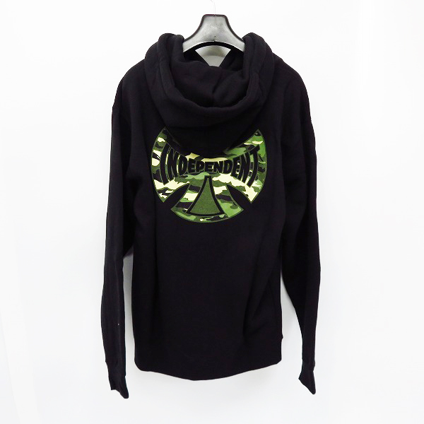 実際に弊社で買取させて頂いたINDEPENDENT/インディペンデント CONCEALED プルオーバー パーカー/フーディー ブラック/黒 Sの画像 1枚目