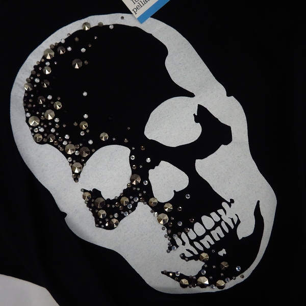 実際に弊社で買取させて頂いたlucien pellat-finet /ルシアンペラフィネ スワロスタッズ スカル カットソー/ロンT ブラック XSの画像 5枚目