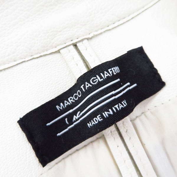 実際に弊社で買取させて頂いたMARCO TAGLIAFERRI/マルコタリアフェリ ゴートレザージャケット 44の画像 3枚目