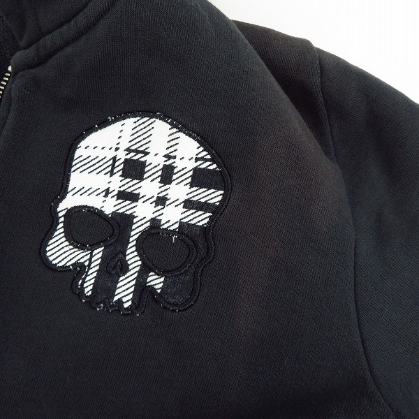 実際に弊社で買取させて頂いたHYDROGEN/ハイドロゲン スカル刺繍 ジップフーディー パーカー Sの画像 5枚目