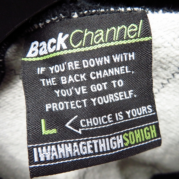 実際に弊社で買取させて頂いたBackChannel/バックチャンネル ジップアップパーカー ダイヤチェック ブラック/グレー Lの画像 2枚目