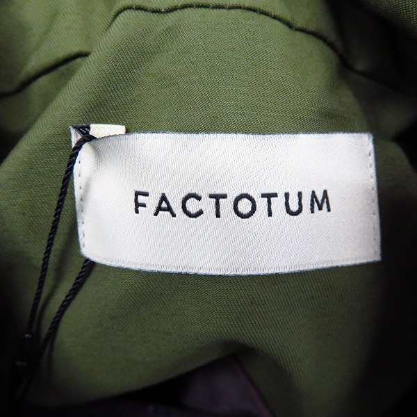 実際に弊社で買取させて頂いた【未使用】FACTOTUM/ファクトタム ナイロンクリアツイルライダーストレンチコート 01030436 オリーブ/46の画像 2枚目