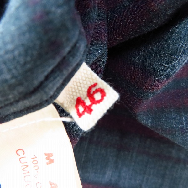 実際に弊社で買取させて頂いたMARNI/マルニ イタリア製 チェック柄 コットン長袖シャツ 46の画像 3枚目