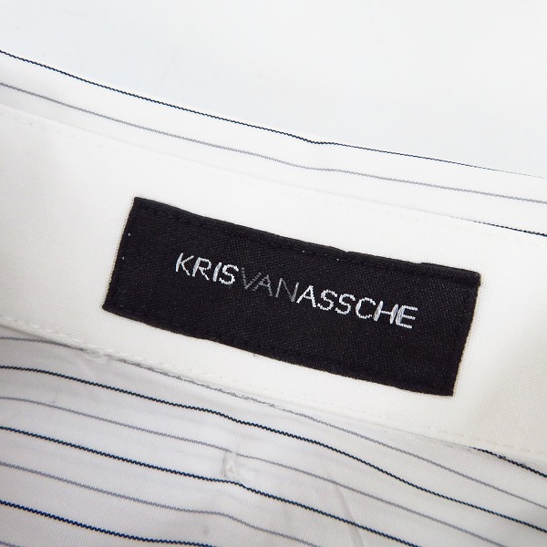実際に弊社で買取させて頂いたKRISVANASSCHE/クリスヴァンアッシュ ストライプ 長袖シャツ/48の画像 2枚目