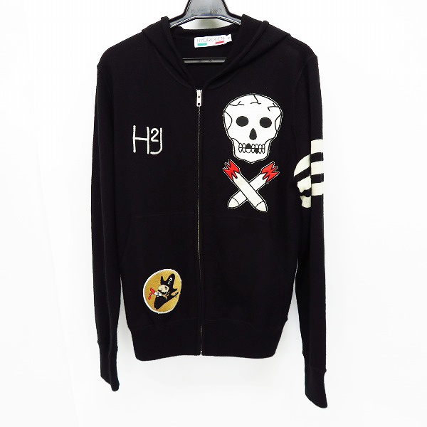 実際に弊社で買取させて頂いたHYDROGEN/ハイドロゲン スカルワッペン 刺繍 ジップアップ ニットパーカー S 