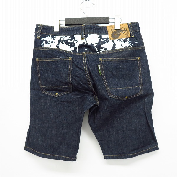 実際に弊社で買取させて頂いたBackChannel/バックチャンネル デニムパンツ/ハーフパンツ ゴーストライオンプリント/Mの画像 1枚目