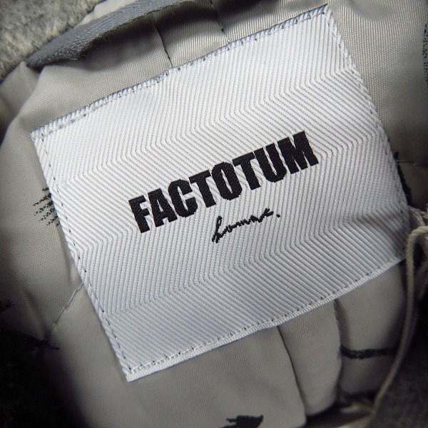 実際に弊社で買取させて頂いた【未使用】FACTOTUM/ファクトタム 裏地キルティング 総柄 ウール Pコート/ピーコート 01030926/46の画像 2枚目