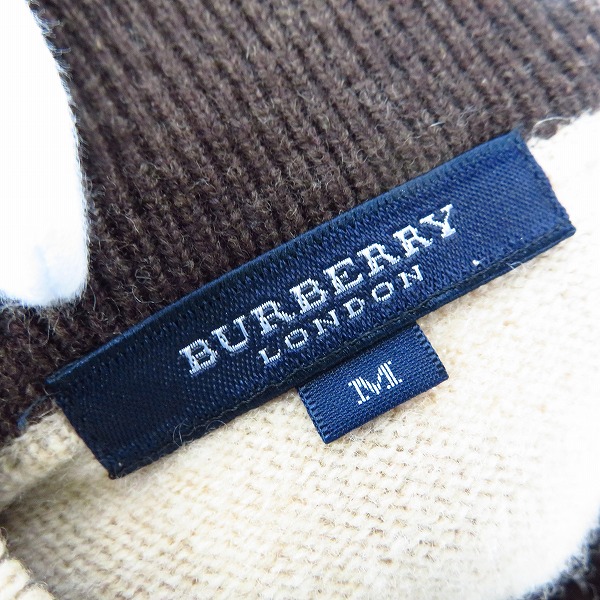 実際に弊社で買取させて頂いたBURBERRY LONDON/バーバリーロンドン ロゴ刺繍 ハーフジップニット セーター Mの画像 2枚目