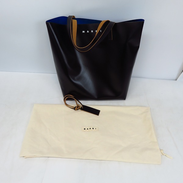実際に弊社で買取させて頂いたMARNI/マルニ バイカラー トートバッグ ブラック×ブルーの画像 8枚目