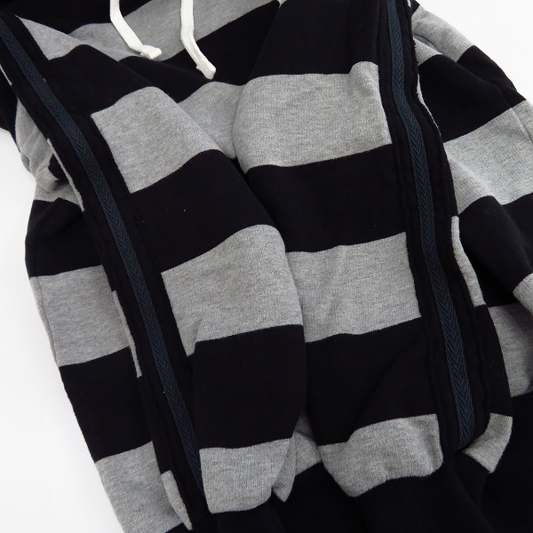 実際に弊社で買取させて頂いたHYDROGEN/ハイドロゲン スカル刺繍 ボーダー柄 プルオーバー パーカー/フーディー Size：Sの画像 6枚目