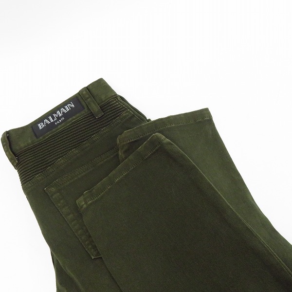 実際に弊社で買取させて頂いたBALMAIN/バルマン バイカーパンツ カーゴパンツ カーキ 28の画像 7枚目