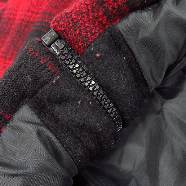 実際に弊社で買取させて頂いたHYDROGEN×Luigi Bianchi/ハイドロゲン×ルイジビアンキ 中綿チェック柄フーディージャケット 46の画像 8枚目