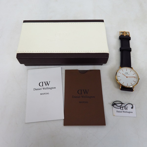 実際に弊社で買取させて頂いたDaniel Wellington/ダニエルウェリントン レザーベルト 腕時計【動作未確認】の画像 6枚目