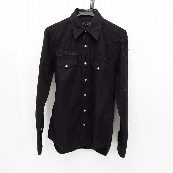 実際に弊社で買取させて頂いたHYDROGEN/ハイドロゲン ワッペン刺繍 カジュアルウエスタンシャツ ブラック/S