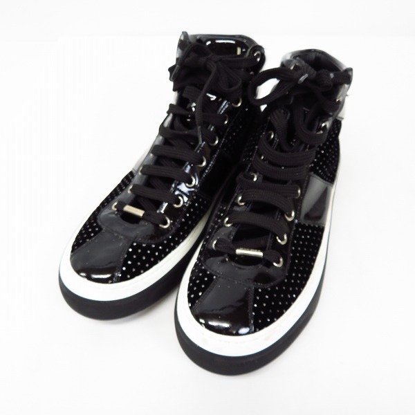 実際に弊社で買取させて頂いたJIMMY CHOO/ジミーチュウ ラインストーン ハイカット スニーカー/42