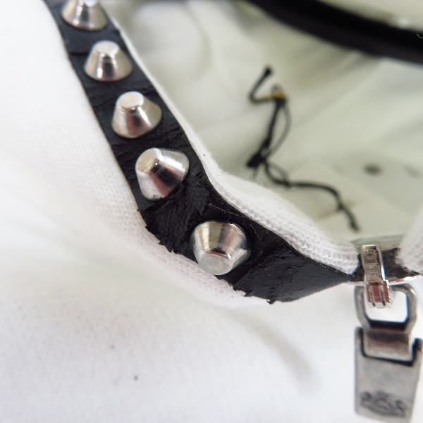 実際に弊社で買取させて頂いたLucien pellat-finet/ルシアンペラフィネ ジップアップパーカー スタッズ バックスカル ホワイト EVH1141/XSの画像 5枚目
