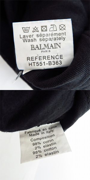 実際に弊社で買取させて頂いたBALMAIN/バルマン 15SS バイカーデニムパンツ ブラック HT551-B363/29の画像 4枚目