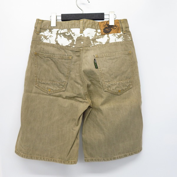 実際に弊社で買取させて頂いたBackChannel/バックチャンネル ハーフパンツ ゴーストライオンプリント ベージュ/Sの画像 1枚目