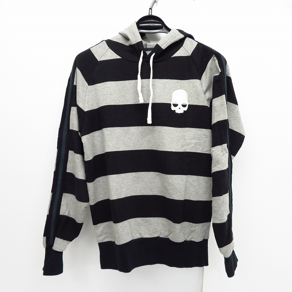 実際に弊社で買取させて頂いたHYDROGEN/ハイドロゲン スカル刺繍 ボーダー柄 プルオーバー パーカー/フーディー Size：S