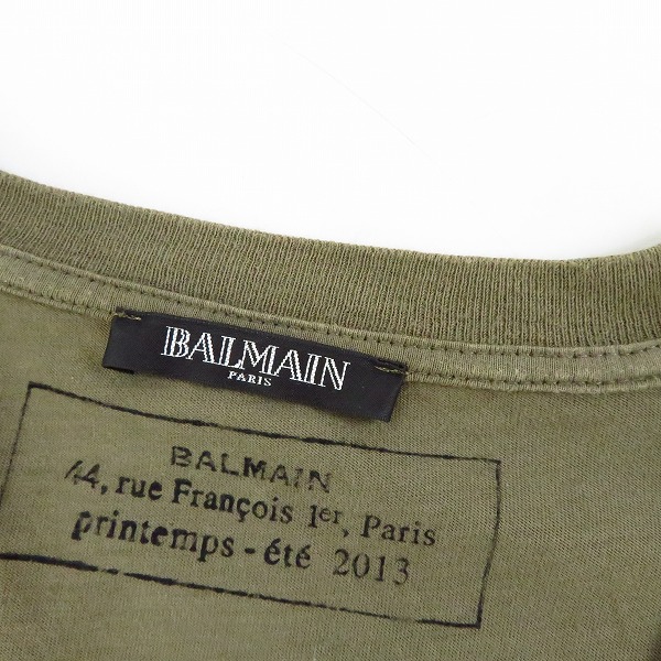 実際に弊社で買取させて頂いたBALMAIN/バルマン 13SS ヘンリーネック Tシャツ カーキ/XSの画像 2枚目