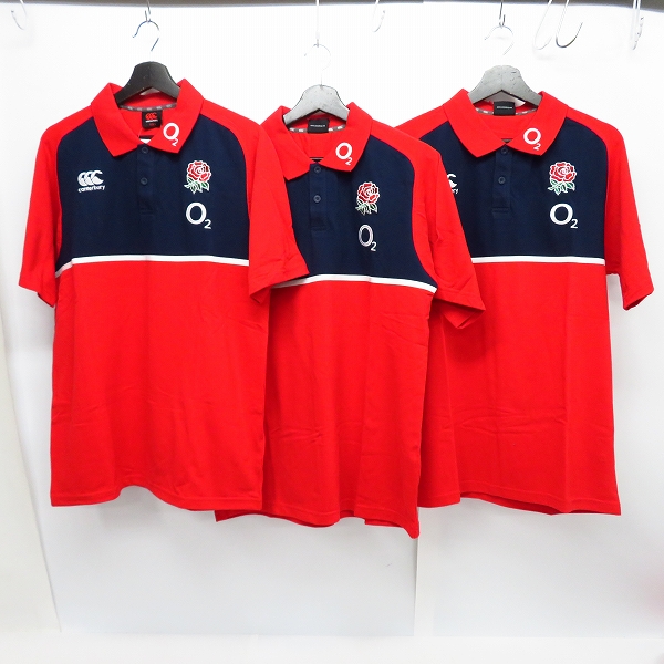 実際に弊社で買取させて頂いた【未使用】canterbury/カンタベリー England Rugby ポロシャツ M,Lサイズ 6点セットの画像 2枚目