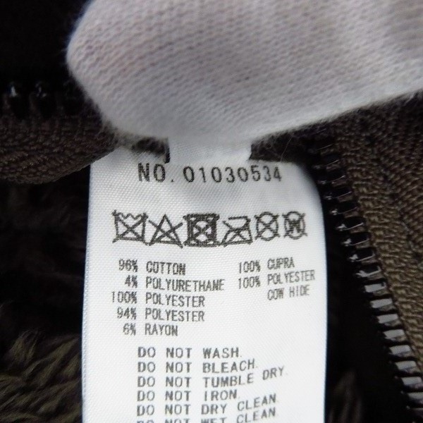 実際に弊社で買取させて頂いた【未使用】FACTOTUM/ファクトタム モールスキンストレッチアラスカンコート 01030534 カーキ/46の画像 4枚目