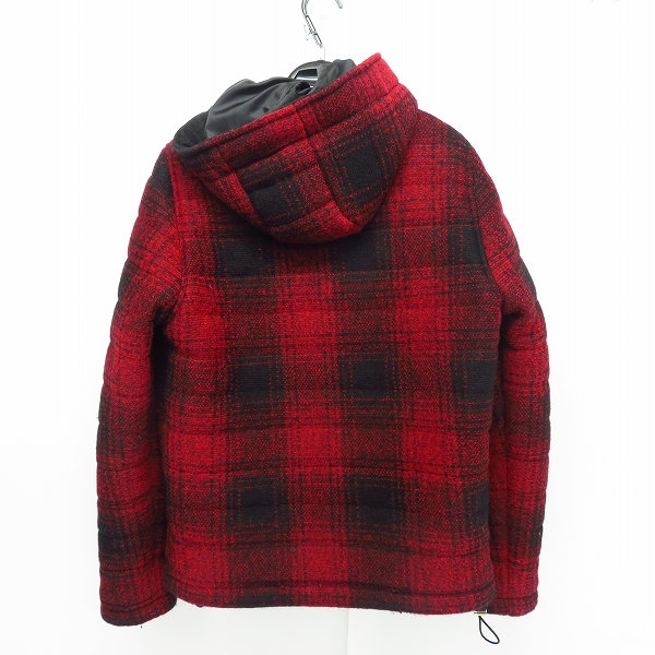 実際に弊社で買取させて頂いたHYDROGEN×Luigi Bianchi/ハイドロゲン×ルイジビアンキ 中綿チェック柄フーディージャケット 46の画像 1枚目