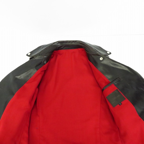 実際に弊社で買取させて頂いたISAMUKATAYAMA BACKLASH/バックラッシュ ダブルライダースジャケット ホーインレザー 1642-01 Sの画像 7枚目