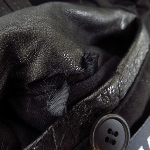 実際に弊社で買取させて頂いたBALMAIN/バルマン ダブルライダースレザージャケット ブラックの画像 3枚目