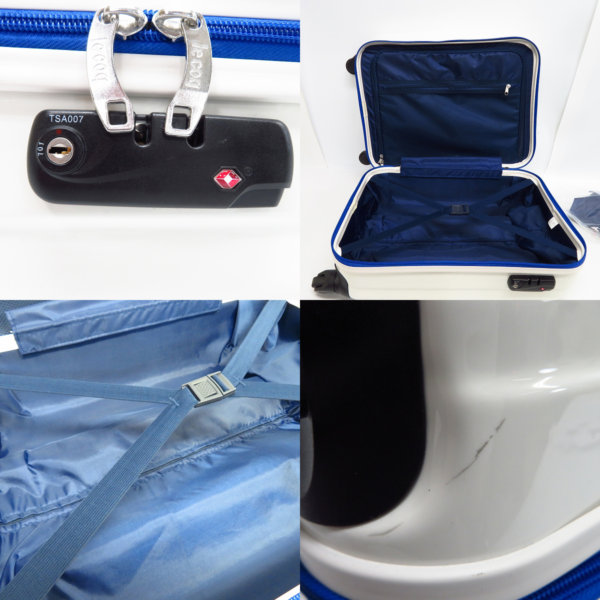 実際に弊社で買取させて頂いたle coq sportif/ルコックスポルティフ キャリーバック ホワイトの画像 4枚目