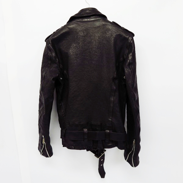 実際に弊社で買取させて頂いたBACKLASH/バックラッシュ ダブルライダース ドイツカーフ製品染め 1324-03/2の画像 1枚目